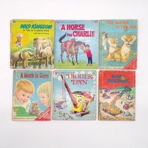 Lot 6 VTG Childrens Books Whitman TELL-A-TALE Rand McNally Digger Dan 50s 60s 70
